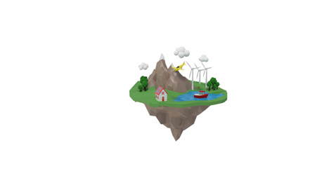 Animación-Del-Paisaje-Con-Turbinas-Eólicas-Y-Nubes-Blancas-Sobre-Fondo-Blanco