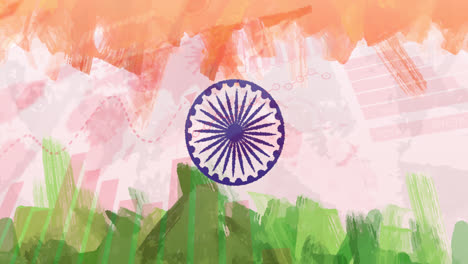 Zusammensetzung-Der-Covid-19-Statistiken-über-Die-Indische-Flagge