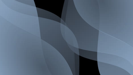 Animation-of-grey-waving-layers-with-copy-space-on-black-background