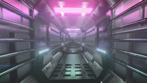 Animation-Von-Lichtpunkten-über-Dem-Digitalen-Tunnel