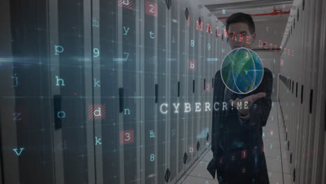 Animation-Einer-Warnung-Vor-Einem-Cyberangriff-Auf-Einen-Kaukasischen-Mann-Im-Serverraum