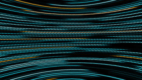 Animation-of-blue-and-yellow-dotted-light-trails-moving-in-hypnotic-motion-on-seamless-loop