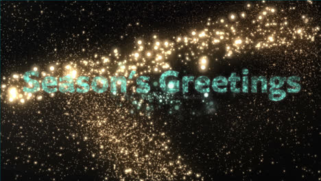 Animation-of-seasons-greetings-text,-fireworks-and-christmas-star-falling