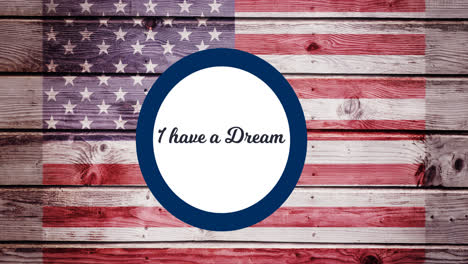 Animation-of-i-have-a-dream-text-over-american-flag