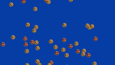 Animation-of-emoji-icons-on-blue-background