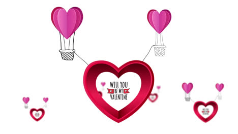 Animation-Von-Herzsymbolen-Und-„Willst-Du-Mein-Valentinsgruß-Sein“-Text-Auf-Weißem-Hintergrund