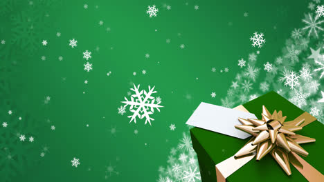 Animation-Fallender-Schneeflocken-über-Weihnachtsgeschenk