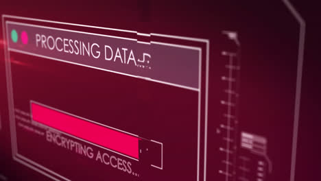 Animation-of-data-processing-with-loading-bar-on-red-background