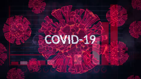 Animation-of-covid-19-cell-and-text-over-statistics