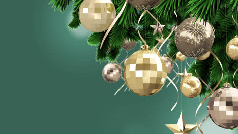 Animation-of-christmas-decoration-over-grey-background