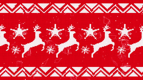 Animation-of-falling-christmas-decorations-over-christmas-pattern