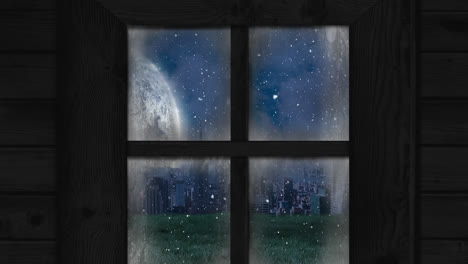 Animation-of-winter-scenery-seen-through-window