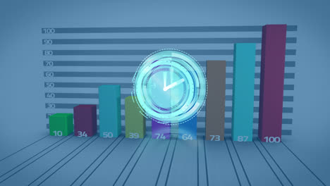Animation-of-moving-clock-over-graph