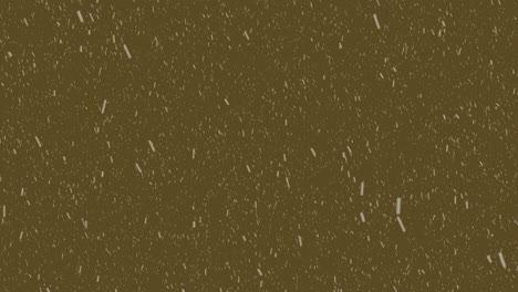 Animation-of-snow-falling-with-copy-space-over-brown-background
