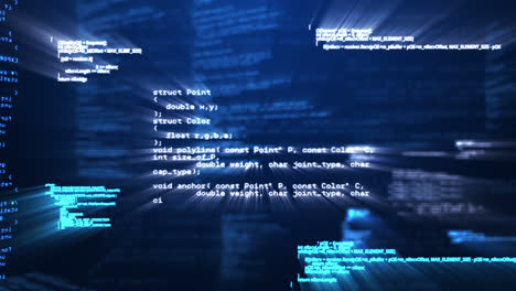 Animation-of-data-processing-on-navy-background