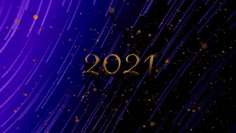 Animation-of-2021-text-over-running-reindeer-and-falling-stars-on-dark-background