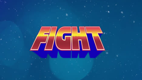 Animation-of-fight-on-blue-background-with-spots-of-light