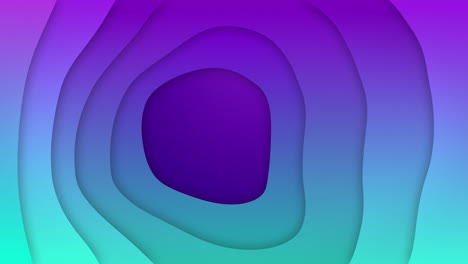 Animation-Rotierender-Blauer-Und-Violetter-Organischer-Formen,-Die-Sich-Auf-Violettem-Hintergrund-Bewegen