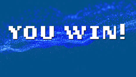 Animation-of-you-win-on-blue-background-with-glitter