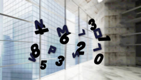 Animation-of-falling-numbers-over-office