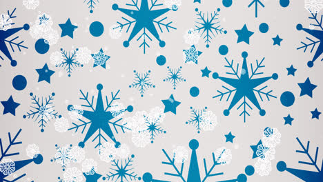 Animation-of-snow-and-stars-falling-over-beige-background