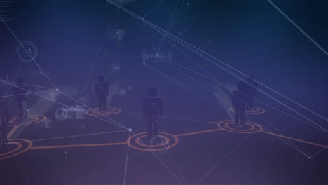 Animation-Eines-Netzwerks-Von-Verbindungen-Auf-Dunkelblauem-Hintergrund