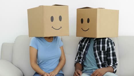 Silly-employees-with-boxes-on-their-heads