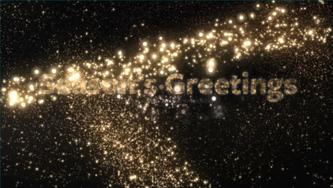 Seasons-greeting-text-against-fireworks-bursting-and-shooting-star-against-black-background