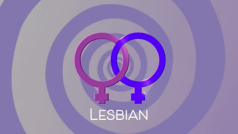 Animation-of-lesbian-text-over-circles-of-white-background