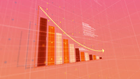 Animation-Der-Verarbeitung-Finanzieller-Daten-Auf-Rosa-Hintergrund