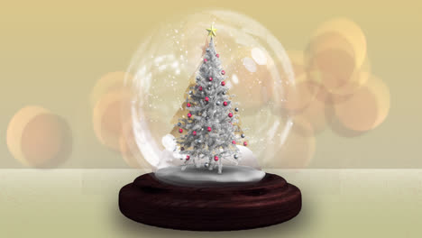 Animation-of-snow-falling-over-christmas-snow-ball