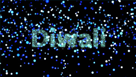 Animation-Von-Diwali-Text,-Leuchtenden-Sternen-Und-Feuerwerk