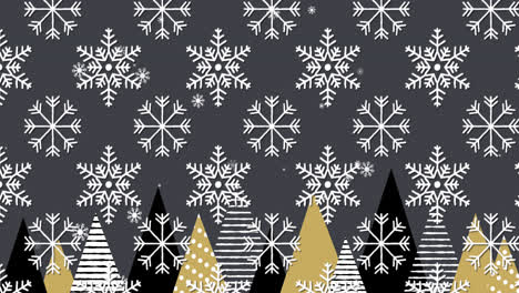 Animation-Von-Weihnachtsdekoration-über-Fallendem-Schnee