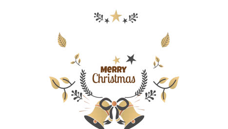 Animation-of-christmas-season's-greeting-over-decoration-on-white-background