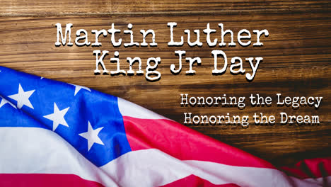 Animation-Des-Fröhlichen-Martin-Luther-King-Day-Textes-über-Der-Amerikanischen-Flagge