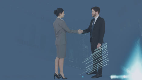 Animation-of-financial-data-processing-over-caucasian-business-people-shaking-hands