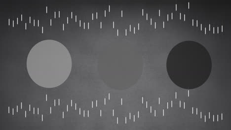 Animation-of-moving-white-lines-and-circles-on-grey-background
