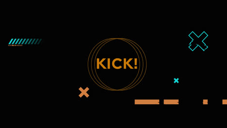 Animation-Von-Kick-Text-über-Bunten-Formen-Auf-Dunklem-Hintergrund