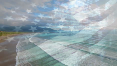 Animation-of-flag-of-united-states-blowing-over-seascape