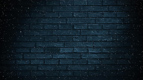 Animation-of-snow-falling-over-brick-background
