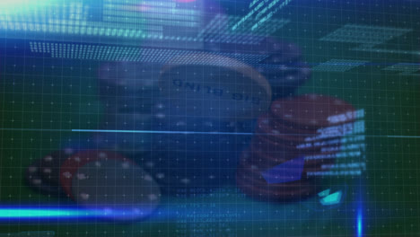 Animation-of-data-processing-over-casino-chips