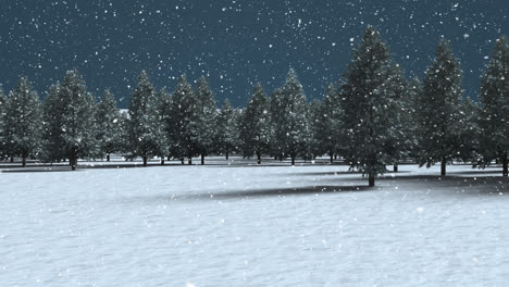 Animación-De-Puntos-De-Luz-Sobre-La-Nieve-Que-Cae-Y-El-Paisaje-Invernal