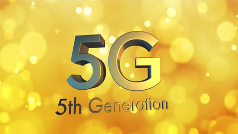 Animation-of-5g-5th-generation-text-over-gold-spots