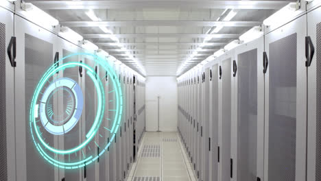 Animation-of-processing-circle-over-server-room