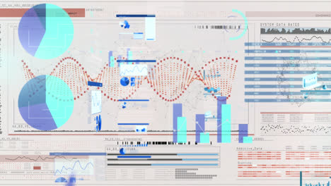 Animation-Der-DNA-Strangdrehung-Und-Datenverarbeitung-Mit-Grünem-Muster