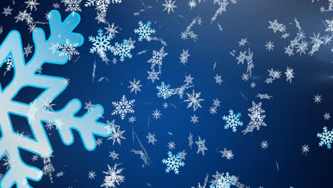 Animation-Fallender-Schneeflocken-Auf-Blauem-Hintergrund