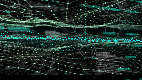 Animation-of-graphs-and-data-processing-in-black-digital-space