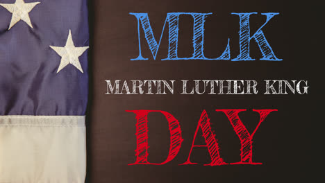 Animación-Del-Texto-Del-Feliz-Día-De-Martin-Luther-King-Sobre-La-Bandera-Estadounidense.