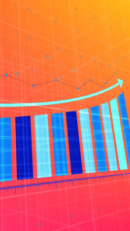Animation-Der-Finanzdatenverarbeitung-Auf-Orangefarbenem-Hintergrund