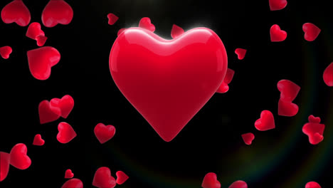 Animation-of-heart-icons-on-black-background